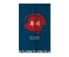 TJ Global Japanische Noren Türvorhang, Wandteppich, für Zuhause oder Restaurant, 80 x 150 cm 33.5” x 59”Sushi