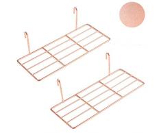 ANZOME 2 Set gerade Regal Rack für The Shopfitting Shop Präsentationsständer Grid Panel Wand montierbar Draht Organizer Storage Blumentopf Display Decor 9 20,3 cm X 3 22,9 cm- Roségold
