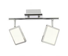 Brilliant Uranus LED Spotrohr 2 flg Deckenstrahler schwenkbar chrom/weiß 1000 Lumen, LED integriert