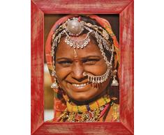 Henzo 8143603 India Bilderrahmen, Holz, rot,
