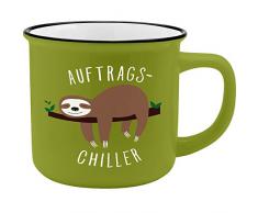 Gruss und Co 45785 Tasse mit Spruch Chiller, New Bone China Porzellan, 35 cl