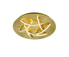 Trio Leuchten 677010679 Dolphin A+, LED Deckenleuchte, Metall, 6x3.6 Watt, Integriert, Goldfarbig, Switch-Dimmer, 45 x 45 x 8.5 cm