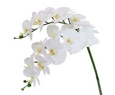Htmeing Künstliche Phalaenopsis-Blumen, 96,5 cm, fühlt sich echt an (keine Seide) Orchideen Blumen für Zuhause, Büro, Hochzeit, Dekoration, 2 Stück weiß
