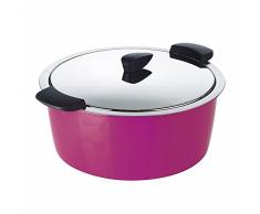 KUHN RIKON 30852 Thermokochgeschirr HOTPAN Kochtopf mit Deckel, fuchsia, 4,5 Liter, 26 cm, dampfgaren, warmhalten, induktionsgeeignet, spülmaschinengeeignet, Edelstahl