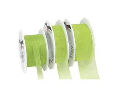 Präsent - FOUR SEASONS Organzaband - grasgrün - 25-m-Rolle 10 mm