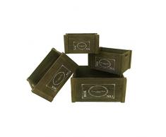 Rebecca Mobili 4er Set Aufbewahrungsboxen in Weiß, Holzkisten, Dekokisten im Vintage-Stil, Küche Garten Badezimmer – Maße: 20 x 41 x 31 cm (HxLxB) - Art. RE4476
