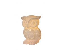 Lucide OWL Tischlampe, Porzellan, 25 W, Weiß