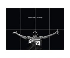 Doppelganger33 LTD Lebron James Basketball Wand Kunst Multi Panel Poster drucken 47x33 Zoll