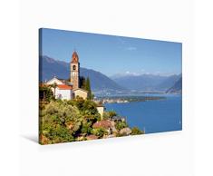Calvendo Premium Textil-Leinwand 75 cm x 50 cm Quer Ronco sopra Ascona | Wandbild, Bild auf Keilrahmen, Fertigbild auf Echter Leinwand, Leinwanddruck Orte Orte