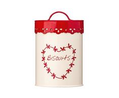 Premier Housewares Keksdose mit englischer Aufschrift, cremefarben/Rot