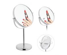 Relaxdays 10027305, Kosmetikspiegel 1 Stück Silber