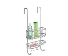 InterDesign 64376EU York Dusch-Caddy zum Hängen über die Tür, silberfarben