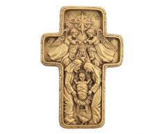 Design Toscano EU34564 Wandrelief Weihnachtskreuz, Wandskulpturen, Andere, Gold, 1,25 x 2,5 x 20,5 cm