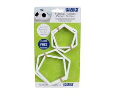 PME FB49 Football/Soccer Pattern Cutters Ausstechformen, Fußball geeignet, ABS KUNSTSTOFF, weiß