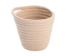 Wenko Badkorb Soria Beige, Aufbewahrungskorb, praktische Schlaufe zum Aufhängen, für Kosmetik, Bürste, Nagellack, Pinzette, Pinsel, hochwertiges Baumwollgewebe mit Polyester, 12,5 x 12 x 14,5 cm