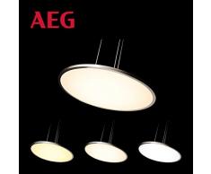 Devin - smarte LED WiZ Panel Pendelleuchte, große Funktionsvielfalt per App und Sprachsteuerung, Ø45cm, 30 Watt, 3100 Lumen, 2700 (warmweiß) bis 6500 (kaltweiß) Kelvin in nickel