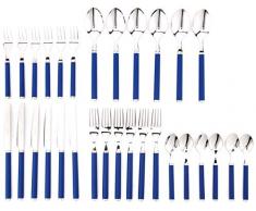 Villeroy & Boch Play! Blue Ocean Tafelbesteck, für bis zu 6 Personen, 30-teilig, Edelstahl, Griff aus blauem Kunststoff