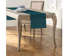 LA, Leinen, Polyester, Popelin, Tischläufer, Polyester, Teal Dark, 35.56 x 274.3 x 0.04 cm