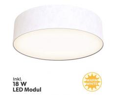 Briloner Leuchten LED Deckenleuchte, Stoffleuchte, weiß, 1.600 Lumen, 3.000 Kelvin, Sonstige Metalle