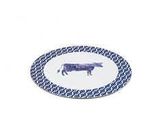 Master Class artesà groß Porzellan Kuh Käse Teller, 30 cm (30,5 cm) – Blau Rand