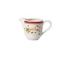 Villeroy & Boch Winter Bakery Delight Milchkännchen, 280 ml, Premium Porzellan, Weiß/Rot