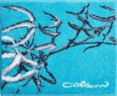 Grund COLANI Exklusiver Designer Badteppich 100% Polyacryl, ultra soft, rutschfest, ÖKO-TEX-zertifiziert, 5 Jahre Garantie, Colani 23, WC-Vorlage o.A. 50x60 cm, türkis