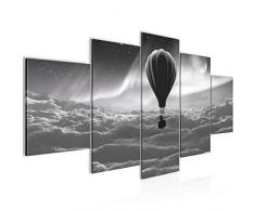Bilder Luftballon über Nordlicht Wandbild Vlies - Leinwand Bild XXL Format Wandbilder Wohnung Deko Kunstdrucke - MADE IN GERMANY - Fertig zum Aufhängen 608153c