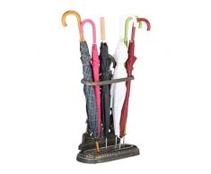 Relaxdays Schirmständer Gusseisen, Antik, mit Auffangschale, massiv, Vintage, H x B x T: 60 x 44,5 x 17,5 cm, bronze