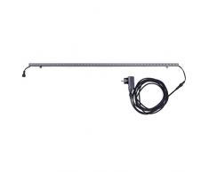 Smartwares LED Wallwasher/Fassadenbeleuchtung, 100 cm inklusiv Trafo, Stecker und 5 Meter Zuleitung, 450 Lumen, warmweiß, Aluminium, 12 W, kabel schwarz leuchte silber, 100 x 7 x 6 cm