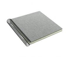 Goldbuch Spiralalbum, Linum, 20 x 20 cm, 40 chamoisfarbene Seiten, Leinen, Grau, 12919