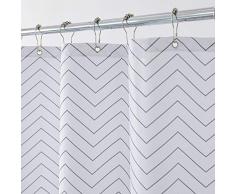 Aimjerry Weiße Abwaschbare Stoff Duschvorhang Schimmel Resistente Für Bad, Wasserdicht 180 x 180 cm