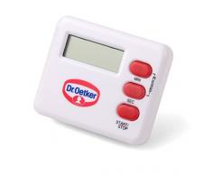 Dr. Oetker Kurzzeitmesser, digitaler Küchenwecker zum Backen und Kochen, Timer mit präziser Zeitangabe, extra lautes Alarmsignal, (Farbe: weiß/rot), Menge: 1 Stück