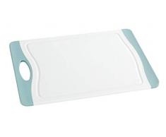 Wenko Schneidebrett Easy M+ - Küchenbrett, Schneidbrett mit Saftrille und Griff, antibakteriell, 33 x 1 x 23 cm, weiß