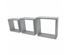 Duraline 3TC Dekoratives Wandregal, MDF, Aluminium, 30 x 12 x 30 cm
