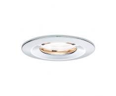 Paulmann Leuchten Paulmann 93627 LED Nova Einbaustrahler rund Deckenspot 7W Einbaulampe GU10 Chrom dimmbar Einbaulicht IP65 strahlwassergeschützt Einbauleuchte, Aluminium, 7 W