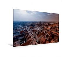 Calvendo Premium Textil-Leinwand 120 cm x 80 cm quer, Blick vom Turm der St. Jacobi Kirche | Wandbild, Bild auf Keilrahmen, Fertigbild auf echter Leinwand, Leinwanddruck Orte Orte