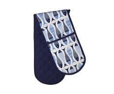 Premier Housewares Fische Kitchen Doppelter Ofenhandschuh, Blau