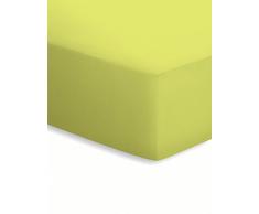 schlafgut Mako-Jersey Basic Spannbetttuch, Baumwolle, Kiwi, 200 x 100 cm