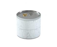 Umbra Tesora Schmuckkasten – Stapelbare Schmuckdose zur Aufbewahrung und Ablage von Ringen, Ohrringen, Ketten, Uhren, Armbändern und Accessoires, Metall / Kunstharz, Nickel / Weiß