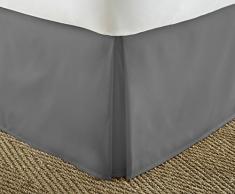 ienjoy Home Premium Bundfaltenhose Staub Rüsche Bett Rock, grau, Volle Größe
