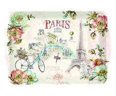 R2S 532 Parf Paris Forever Mini Tablett, rechteckig, Melamin, Mehrfarbig 22 x 15 x 2 cm