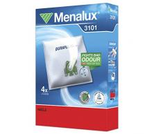 Menalux 3101, 4 Staubsaugerbeutel Synthetik Duraflow, für Miele Complete C2, complete C3, Typ GN, S2, S5, S8, S8310, S8340, Hoover ATC18