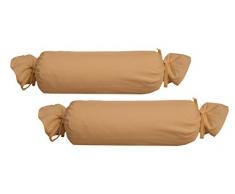 biberna 0077144 Feinjersey Bettwäsche Nackenrollenbezug (Baumwolle) 2x 15x40 cm, gelb
