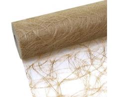 Sizoweb Tischband - 25 Meter Rolle + 100 Deko Herzen Gratis (20cm Breite, in Dunkelgold)