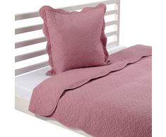 Linder Castille 0581/60/835/180 Tagesdecke mit 1 Kopfkissenbezug, Baumwolle, 240 x 180 cm, Rosa