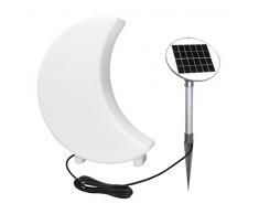 8 seasons design - Solar LED Gartenleuchte Mond Shining Moon Mini (40cm, warmweißes Licht, externes Panel, Dämmerungssensor, wetter- & frostfest, Dekorationslicht Solarmond) weiß