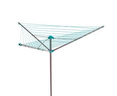 Beldray LA027634TQ Wäschespinne für den Außenbereich, 26 m Trockenlänge, bis 10 kg, Stahl, Türkis, Außenluft (26m)