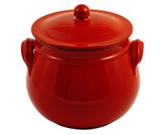 Colì Maioliche e Terrecotte dal 1650 Plus Bauchiger Kochtopf mit Deckel, Terrakotta, rot, 20 x 20 x 24 cm