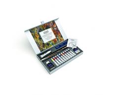 Lefranc & Bourgeois 405170 Discovery Set Geschenkbox - 10 extra feine Ölfarben mit Ölmedium, Pinsel, Malmesser und Zeichenkohle