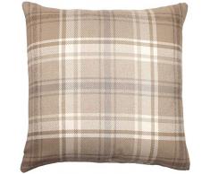 McAlister Textiles Angus | Kissenbezug für Sofakissen in Beige Natur | 50 x 50cm | gewobenes Kariertes Tartan-Muster | Deko Kissenhülle für Sofa, Bett, Couch im Schottenkaro